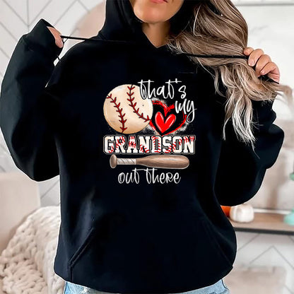 Best Grandma Shirt, Proud Grandma Unisex T-Shirt/Hoodie/Sweatshirt HLT00 - That'S My Grandson Out There Baseball Grandma Mothers Day T-Shirt