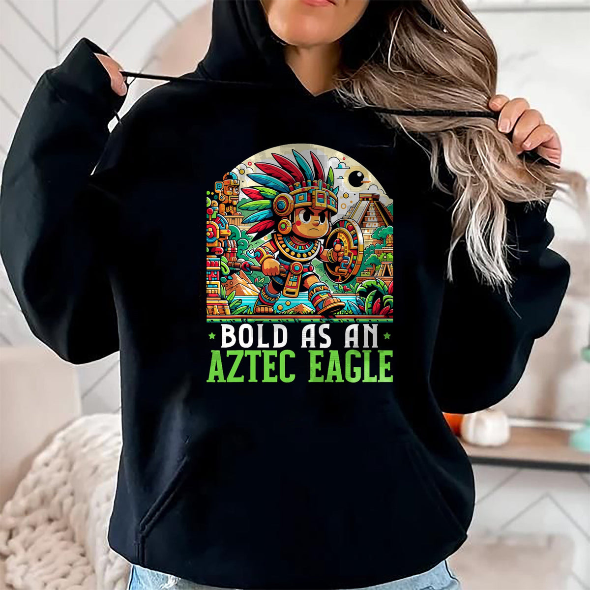 Native American T-Shirts, Vintage Native American Unisex T-Shirt/Hoodie/Sweatshirt HLT00 - Aztec Warrior Mexico Native Mexican Aztec Civilization