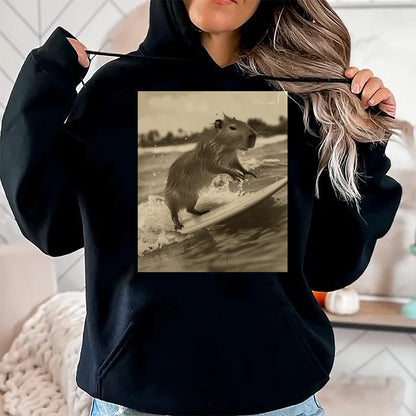 Cute Capybara Shirt, Funny Capybara Unisex T-Shirt/Hoodie/Sweatshirt HLT00 - Funny Graphic Capybara Long Sleeve T-Shirt (8)
