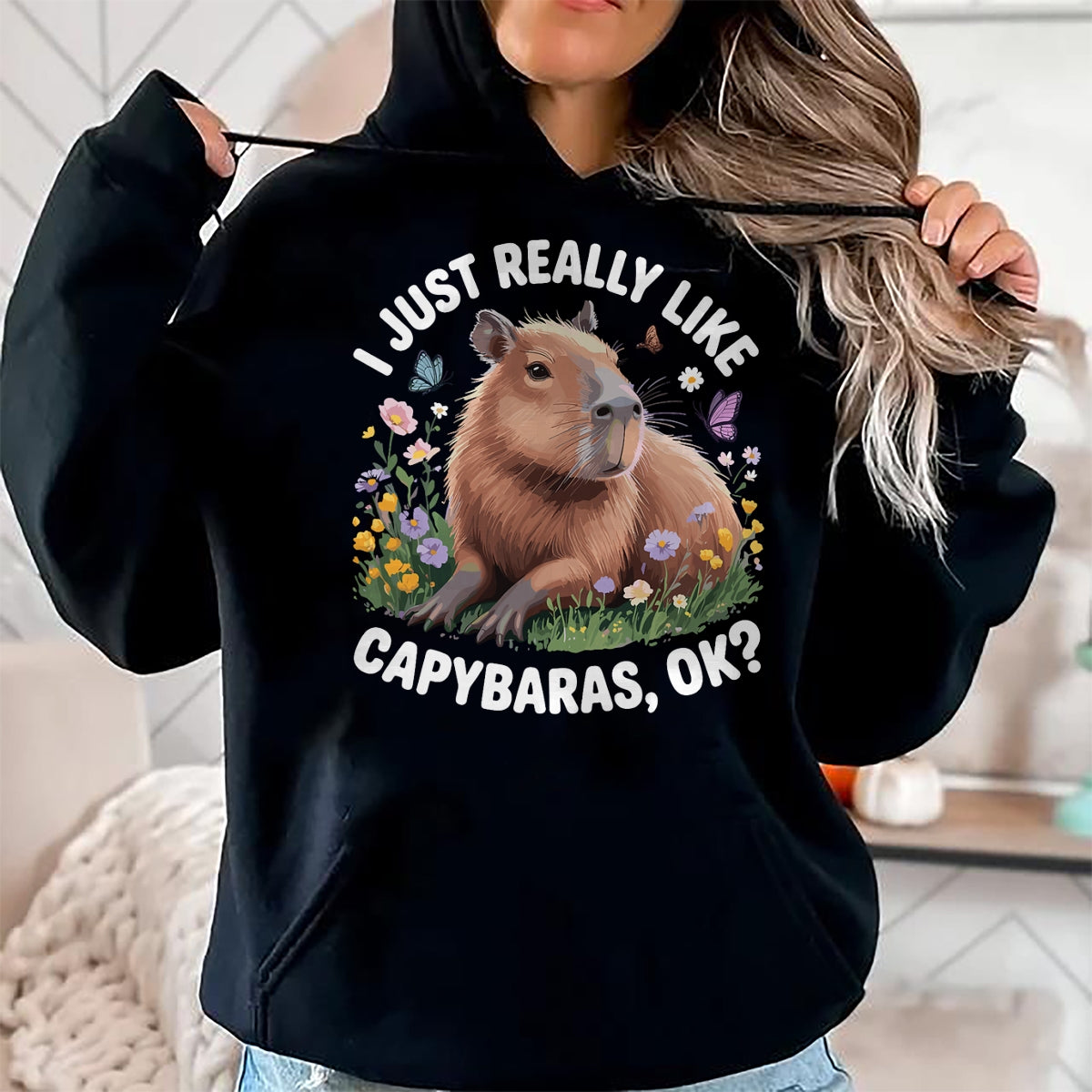 Cute Capybara Shirt, Funny Capybara Unisex T-Shirt/Hoodie/Sweatshirt HLT00 - Funny Capybara Art for Men Women Kids Capybara Lover T-Shirt