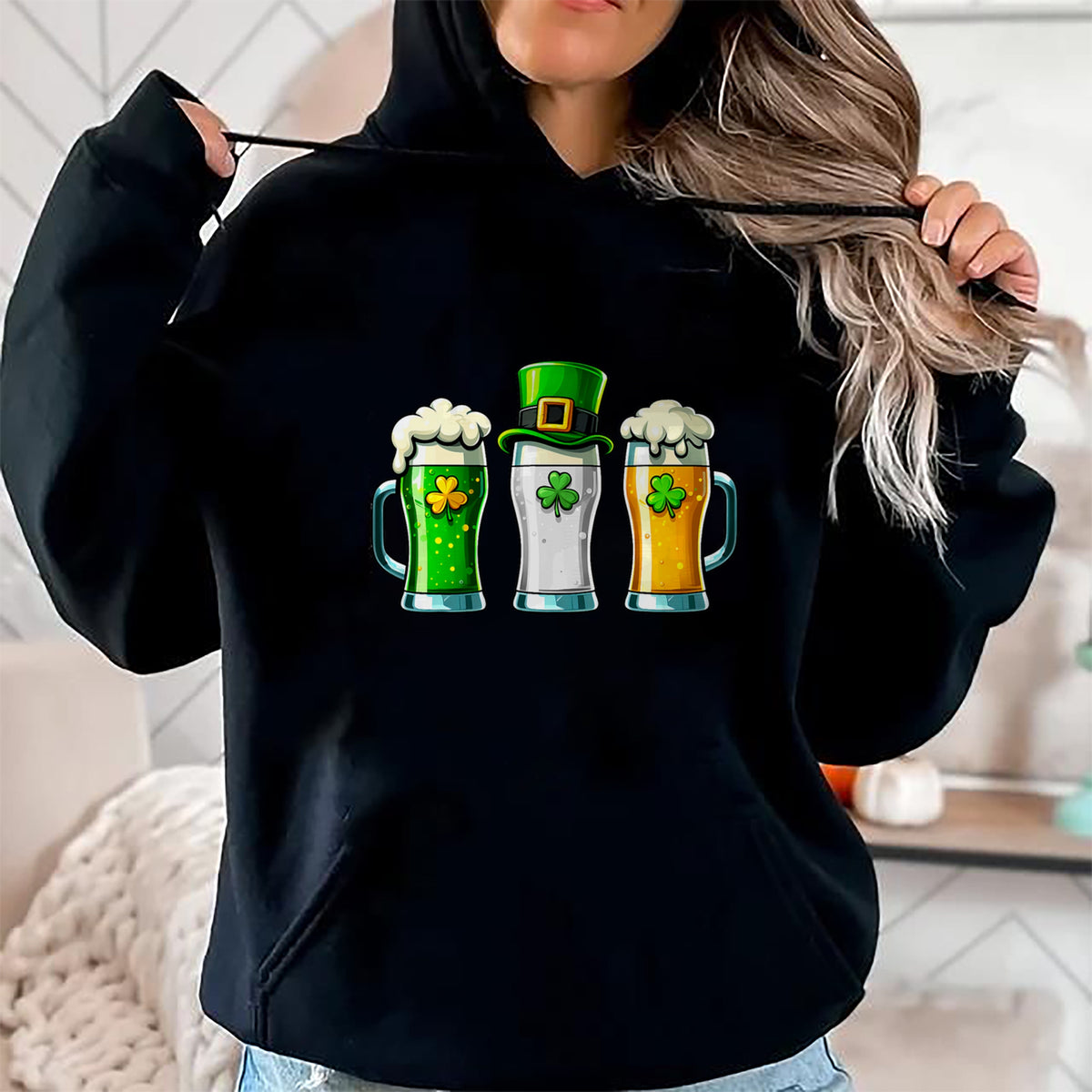 Patrick Day Shirts for Family, Funny Patrick Day shirts, st patrick's day Unisex T-Shirt/Hoodie/Sweatshirt HLT00 - St Patrick Day Irish Ireland Flag Green Beer Lover Men Women T-Shirt