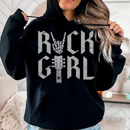 Guitar Lover Shirt, Funny Guitar UnisexT-Shirt/Hoodie/Sweatshirt HLT00 - Girls Rock, Rock_n Roll Girl, Rock On Skeleton, Guitar Band T-Shirt