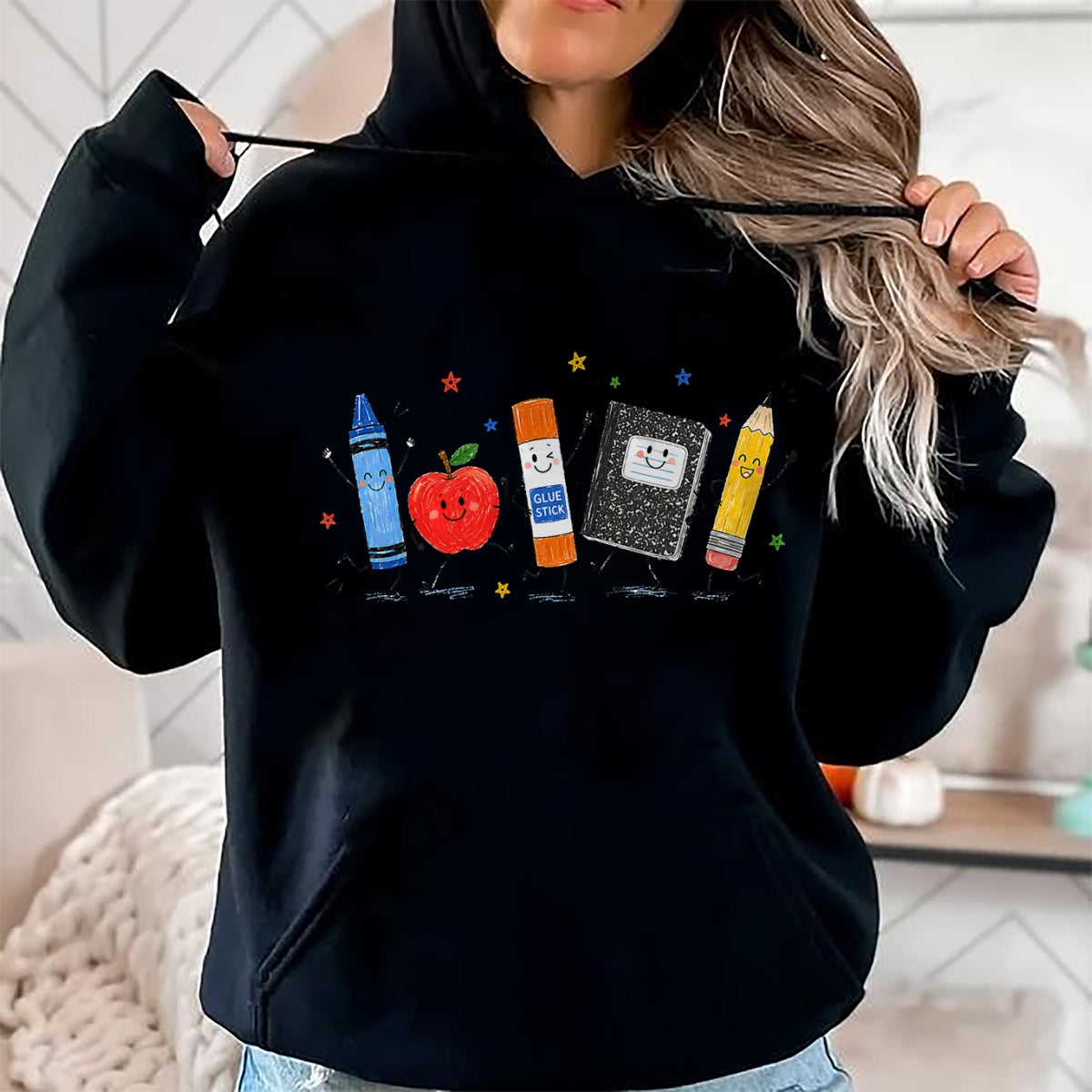 Best Teacher Shirt, Funny Teacher UnisexT-Shirt/Hoodie/Sweatshirt HLT00 - Cute School Supplies Back to School Teacher Student Doodle T-Shirt