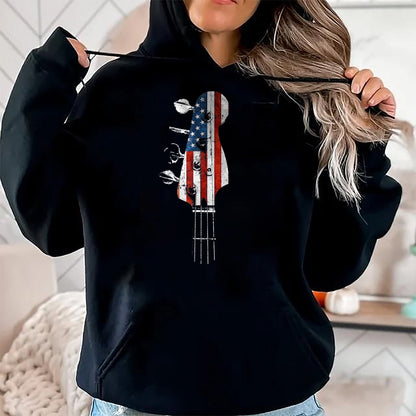 Guitar Lover Shirt, Funny Guitar UnisexT-Shirt/Hoodie/Sweatshirt HLT00 - Bass Guitar Headstock USA Flag for Bassist and Bass Player T-Shirt, Men_s Big and Tall, Black, 2X Ta