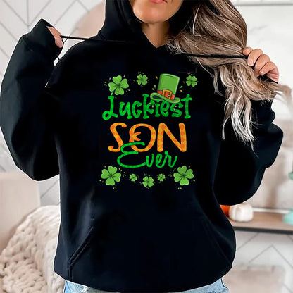 Patrick Day Shirts for Family, Funny Patrick Day shirts, st patrick's day Unisex T-Shirt/Hoodie/Sweatshirt HLT00 - Boy St Patrick Day Luckiest Son Ever St Patricks Day T-Shirt