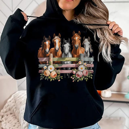 Best Horse Lover Shirt , Funny Horse UnisexT-Shirt/Hoodie/Sweatshirt HLT00 - Wild Floral Horses For Men Women Kids Horse Lover T-Shirt
