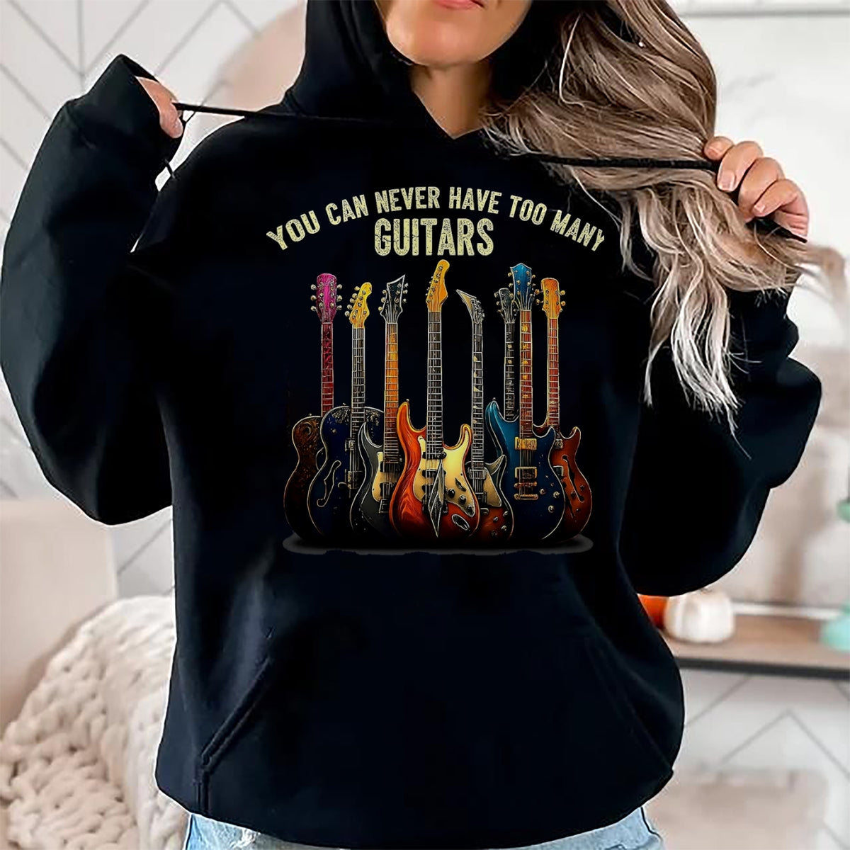 Guitar Lover Shirt, Funny Guitar UnisexT-Shirt/Hoodie/Sweatshirt HLT00 - Funny Music You Can Never Have Too Many Guitars T-Shirt, Men, Black, 3X-Large
