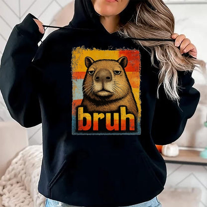 Cute Capybara Shirt, Funny Capybara Unisex T-Shirt/Hoodie/Sweatshirt HLT00 - Funny Graphic Meme Capybara Bruh for Boys Girls Men Women T-Shirt
