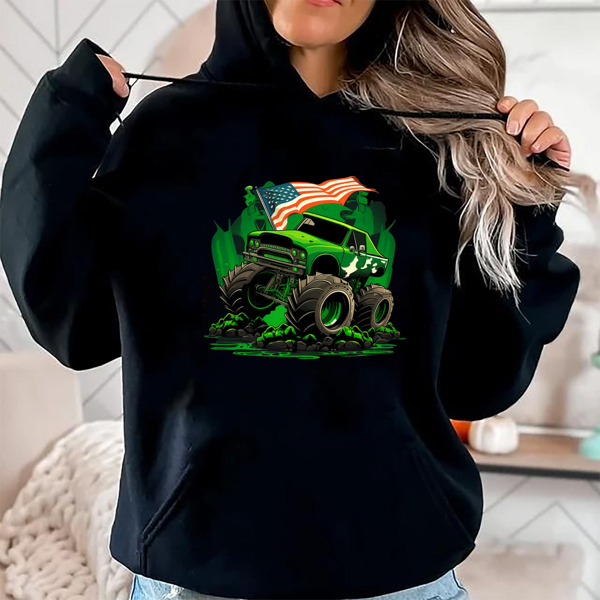 Patrick Day Shirts for Family, Funny Patrick Day shirts, st patrick's day Unisex T-Shirt/Hoodie/Sweatshirt HLT00 - Funny Leprechaun Monster Truck Shamrock St Patrick Day Boys T-Shirt