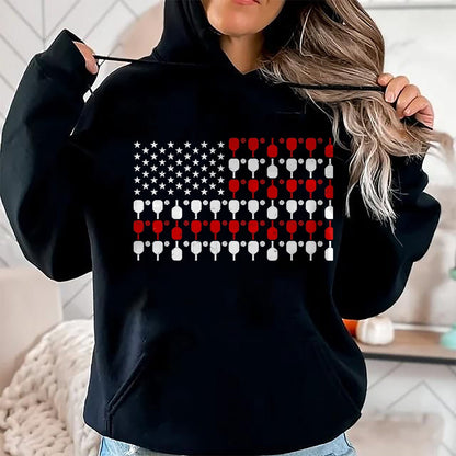 Funny Pickleball Shirt, Pickleball Lover Unisex T-Shirt/Hoodie/Sweatshirt HLT00 - Vintage USA Flag Pickleball Lovers Paddles Pickleball Player T-Shirt, Men, Black, 3X-Large