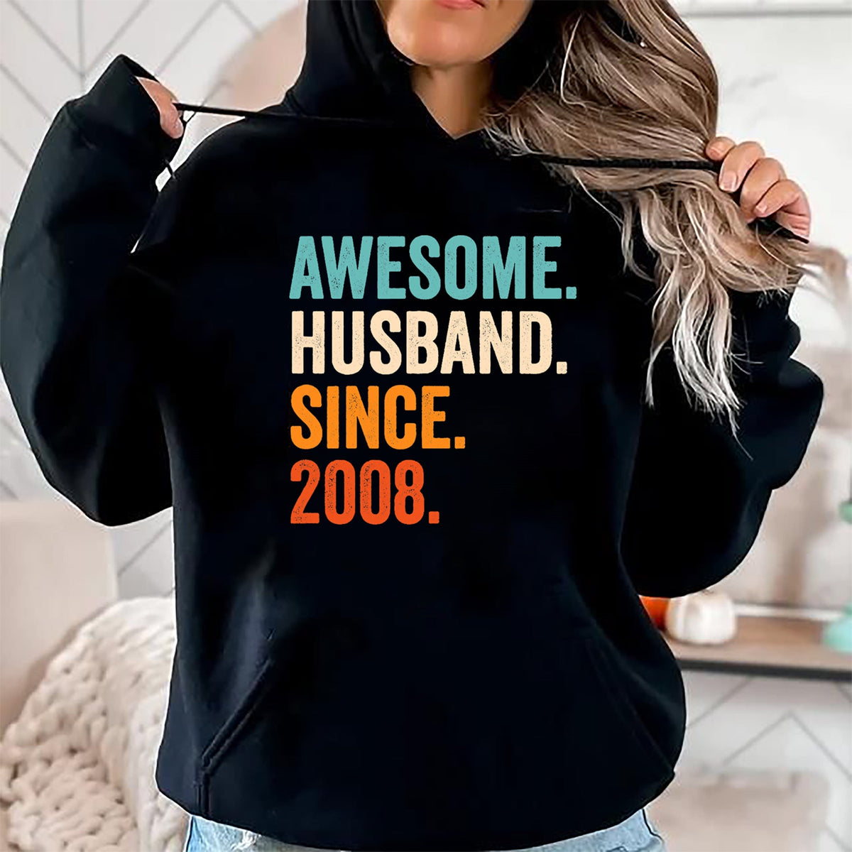 Best Wife Shirt, Wife and Husband Unisex T-Shirt/Hoodie/Sweatshirt HLT00 - Awesome Husband Since 2008 16th wedding anniversary 16 years T-Shirt