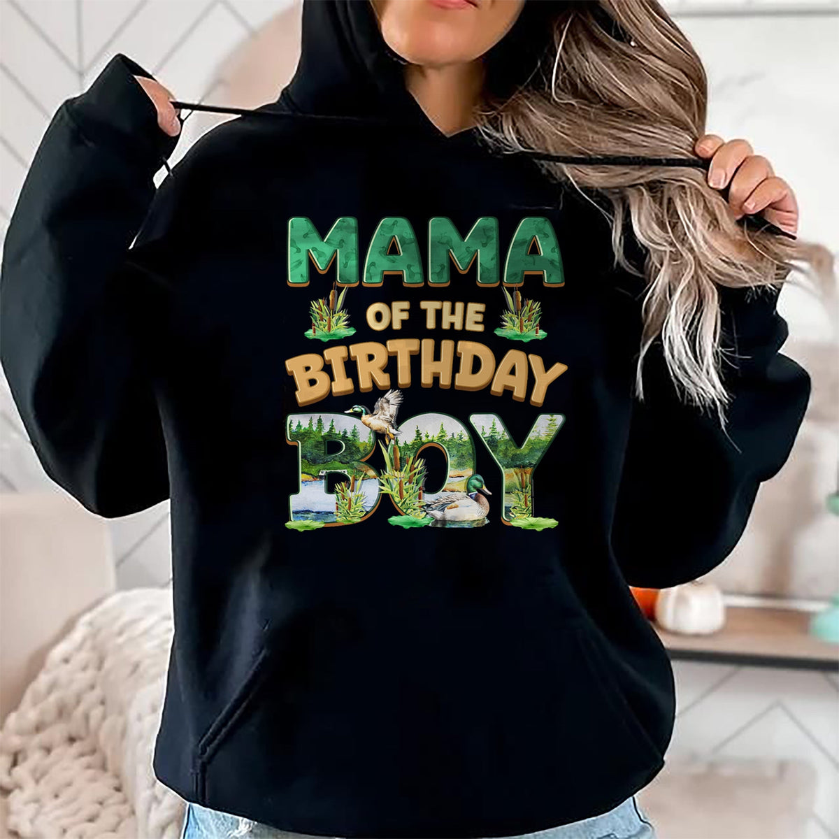 Gift for Mom Shirt, Funny Mom Unisex T-Shirt/Hoodie/Sweatshirt HLT00 - Mom Dad Mama Birthday Boy One Lucky Duck 1st First Family T-Shirt