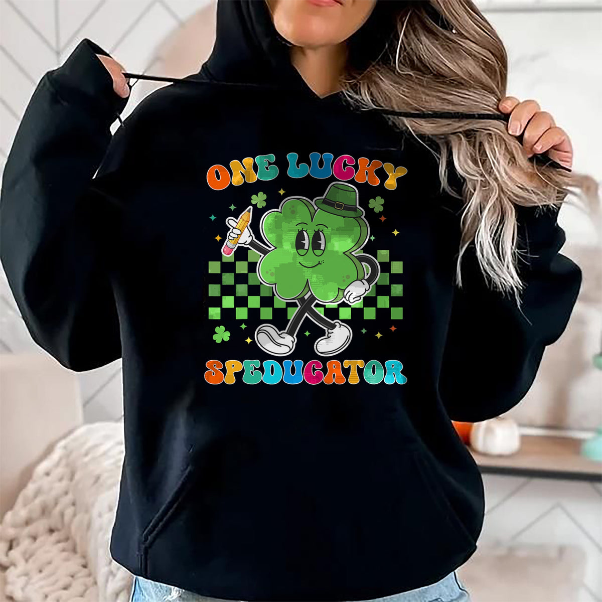 Patrick Day Shirts for Family, Funny Patrick Day shirts, st patrick's day Unisex T-Shirt/Hoodie/Sweatshirt HLT00 - Vintage One Lucky Speducator St Patrick Day School T-Shirt