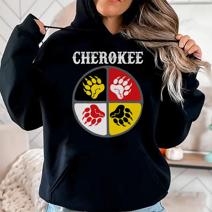 Native American T-Shirts, Vintage Native American Unisex T-Shirt/Hoodie/Sweatshirt HLT00 - Cherokee Tribe Native American Medicine Wheel