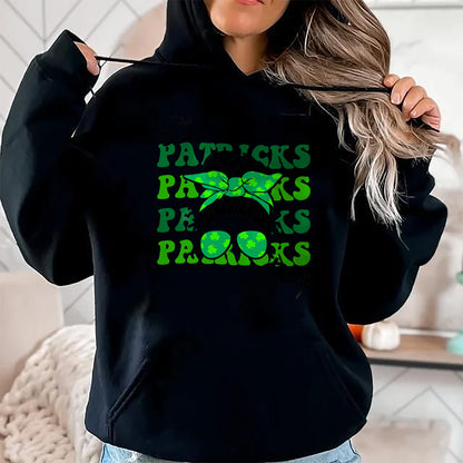 Patrick Day Shirts for Family, Funny Patrick Day shirts, st patrick's day Unisex T-Shirt/Hoodie/Sweatshirt HLT00 - Happy St Patrick Day Funny Messy Bun Glasses Women T-Shirt