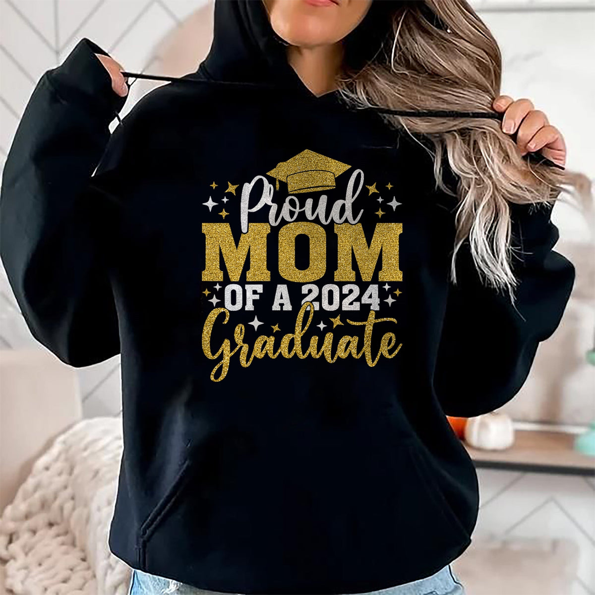 Gift for Mom Shirt, Funny Mom Unisex T-Shirt/Hoodie/Sweatshirt HLT00 - Mom Senior 2024 Proud Mom Of A Class Of 2024 Graduate T-Shirt