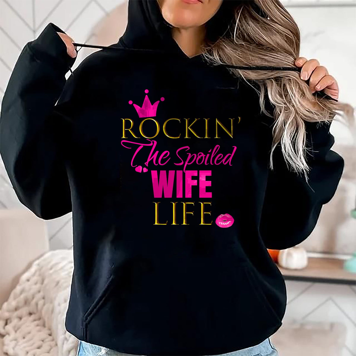Best Wife Shirt, Wife and Husband Unisex T-Shirt/Hoodie/Sweatshirt HLT00 - Gift for wife T shirt, spoiled wife   Women Cute Rockin The Spoiled Wife Life Shirt Outfit Gift