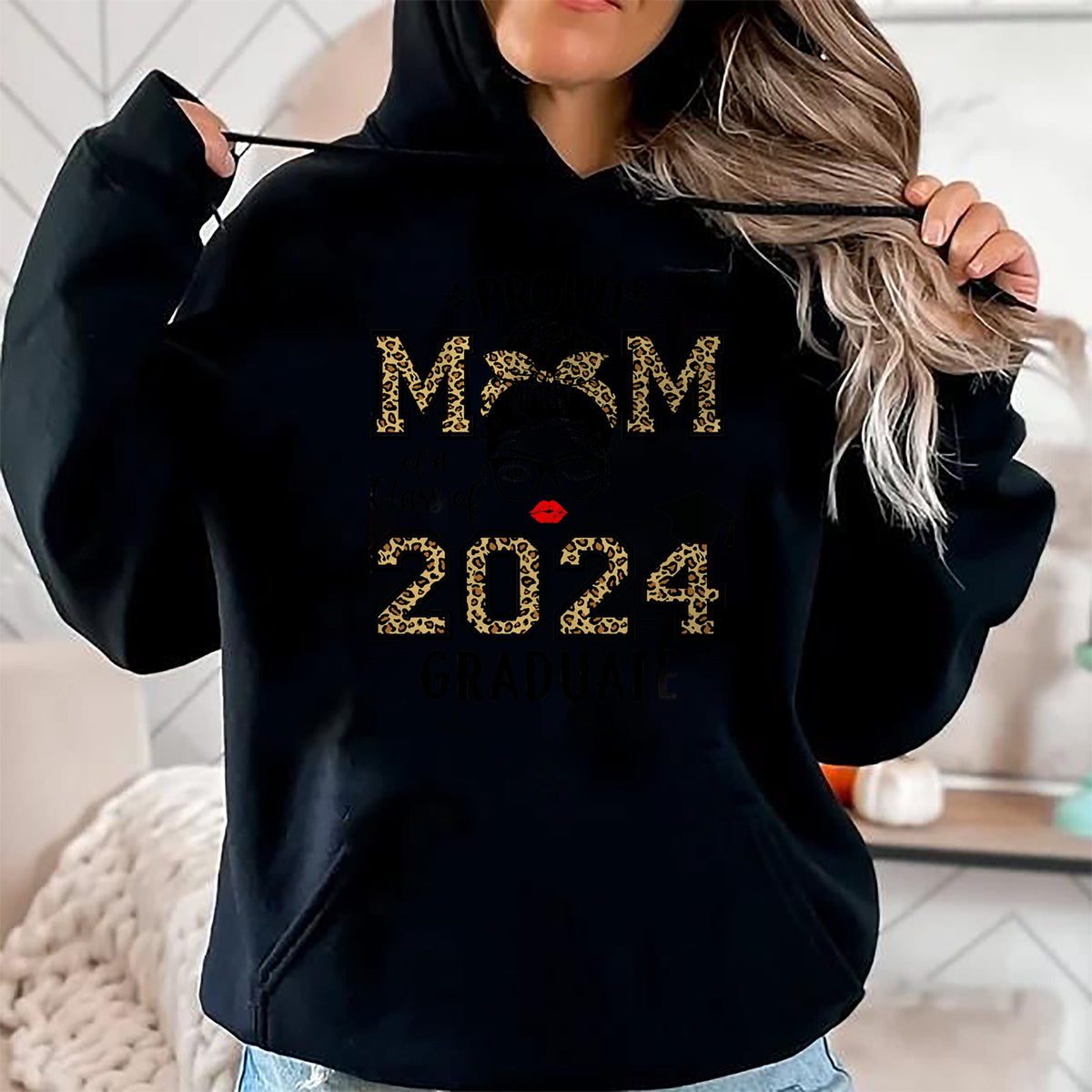 Gift for Mom Shirt, Funny Mom Unisex T-Shirt/Hoodie/Sweatshirt HLT00 - Mom Senior 2024 Proud Mom Of A Class Of 2024 Graduate T-Shirt