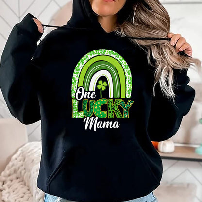 Gift for Mom Shirt, Funny Mom Unisex T-Shirt/Hoodie/Sweatshirt HLT00 - One Lucky Mama St Patrick's Day Mom Shamrock Mother_s Day T-Shirt