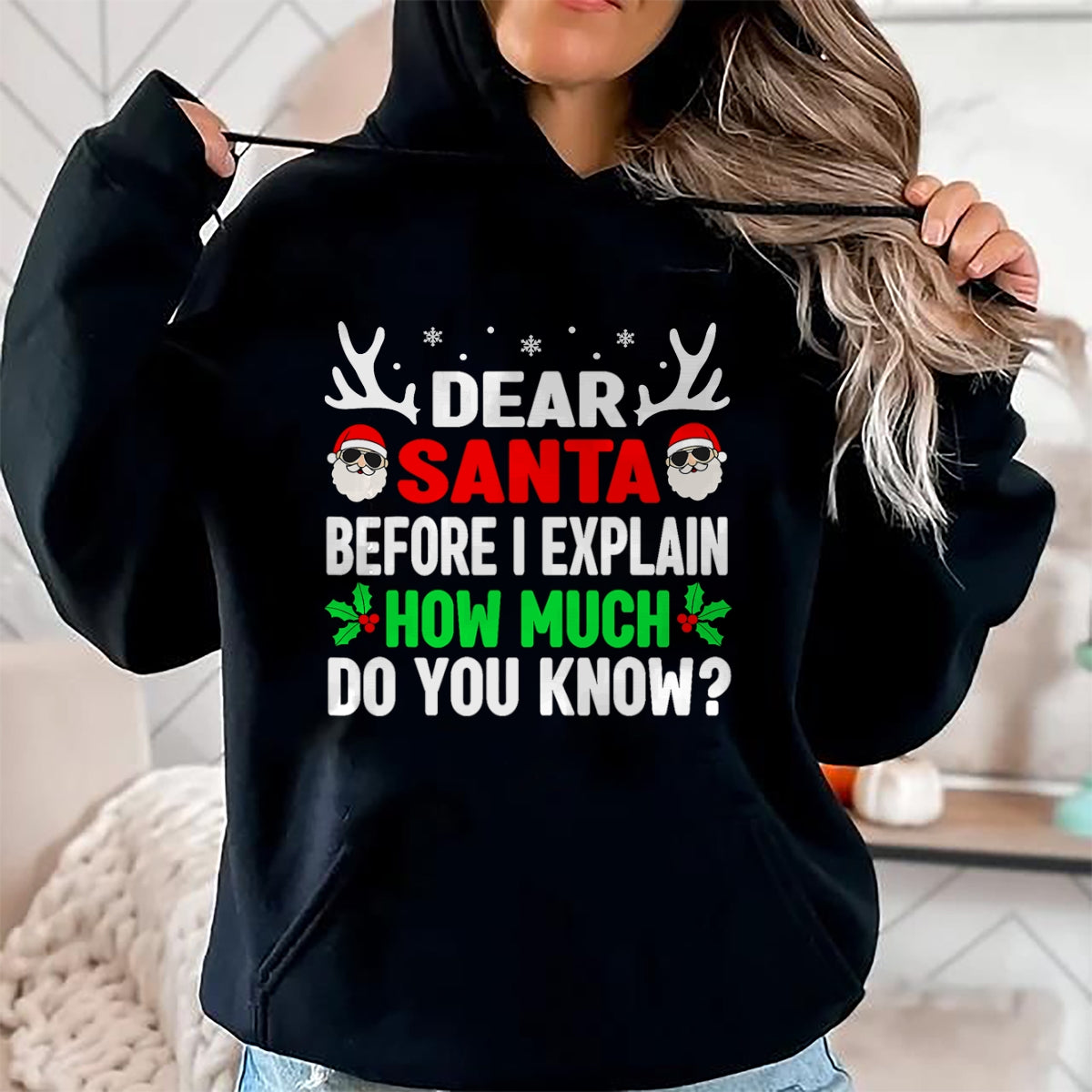Funny Christmas Kids Adults Dear Santa I Can Explain T-Shirt - Christmas Unisex T-Shirt/Hoodie/Sweatshirt - HNDS00