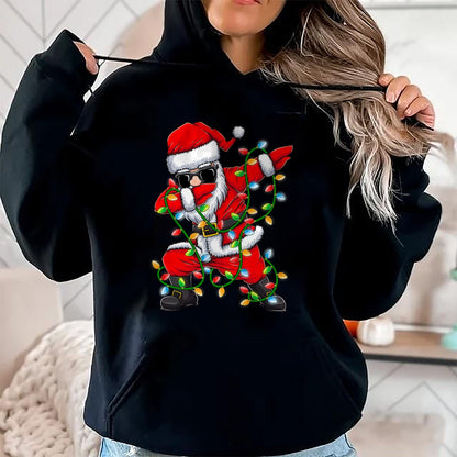 Dabbing Santa Xmas Lights Girls Boys Kids Christmas Gifts T-Shirt - Christmas Unisex T-Shirt/Hoodie/Sweatshirt - HNDS00
