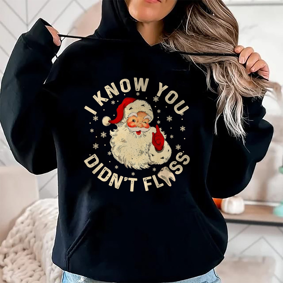 Funny Santa I Know You Didn't Floss Dentist Dental Christmas T-Shirt - Christmas Unisex T-Shirt/Hoodie/Sweatshirt - HNDS00