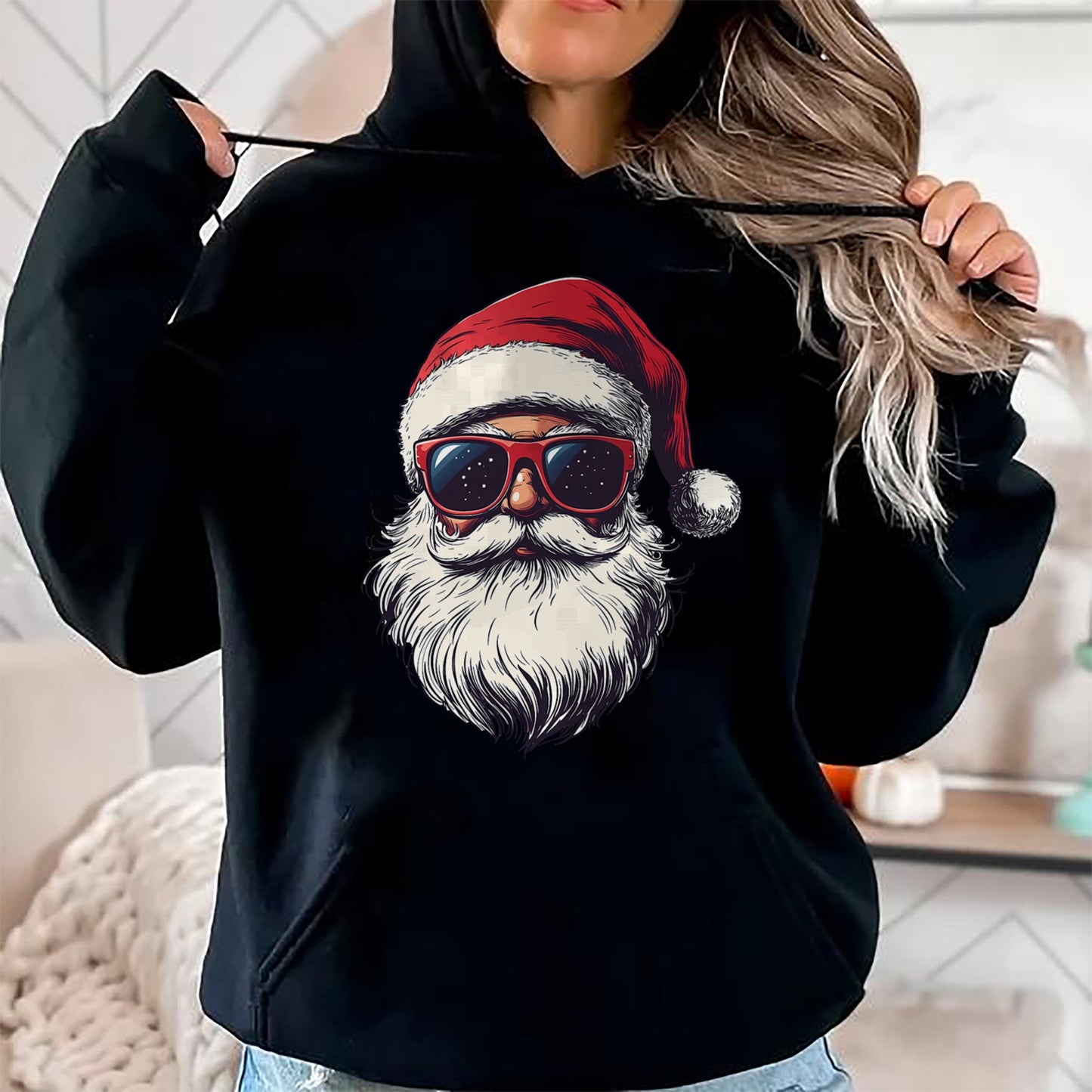 Cool Santa Claus Face Retro Sunglasses Christmas Men Boys T-Shirt - Christmas Unisex T-Shirt/Hoodie/Sweatshirt - HNDS00