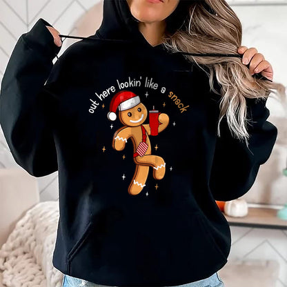 Out Here Looking Like A Snack Funny BouJee Xmas Gingerbread T-Shirt - Christmas Unisex T-Shirt/Hoodie/Sweatshirt - HNDS00