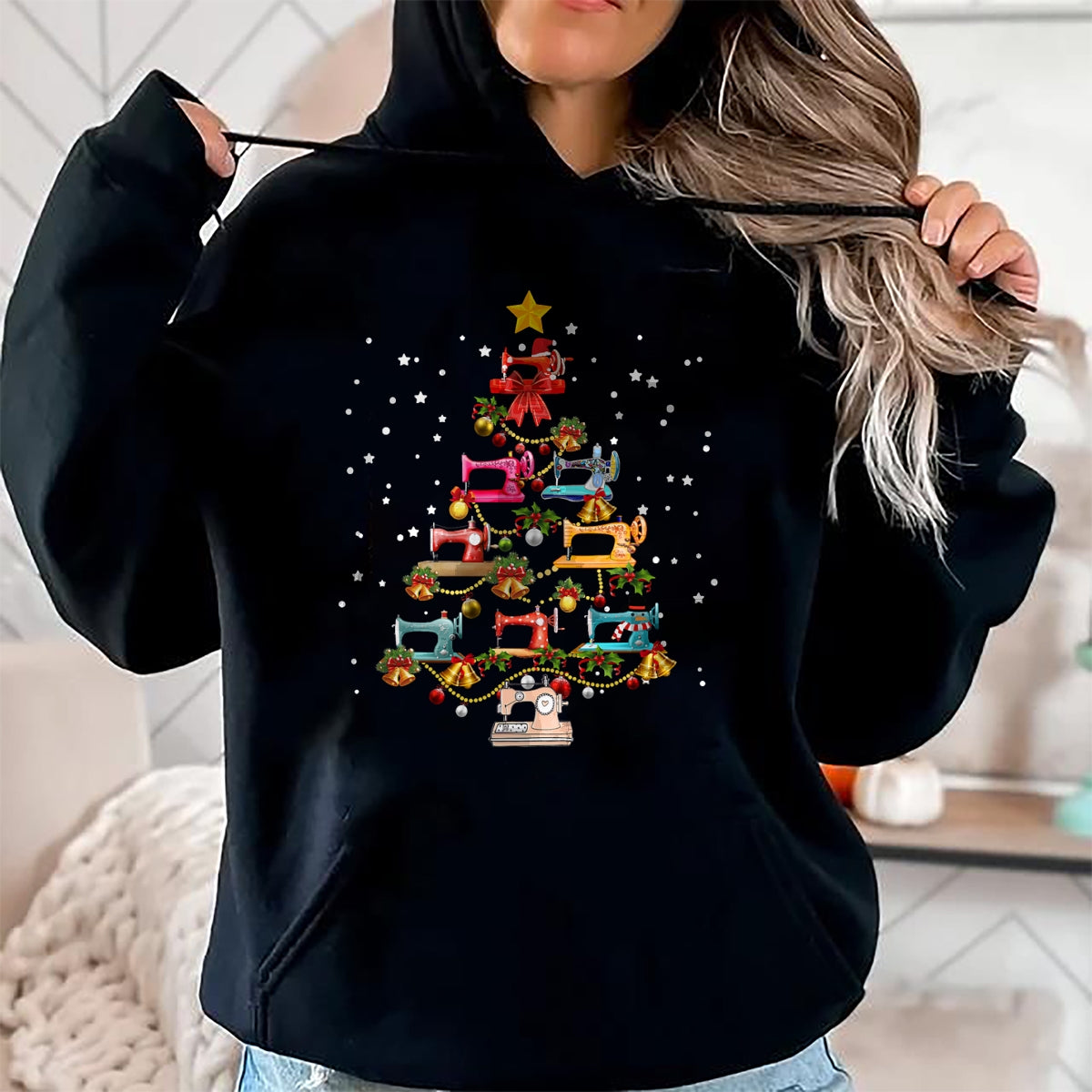 Funny Sewing Machine Christmas Tree Christmas Ornament Women T-Shirt - Christmas Unisex T-Shirt/Hoodie/Sweatshirt - HNDS00