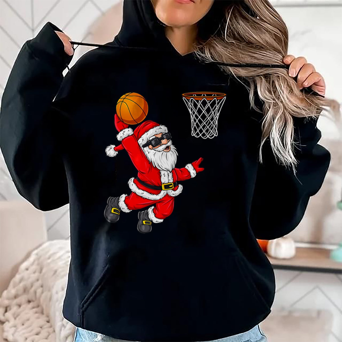 Christmas Santa Claus Dunking A Basketball Boys Kids Xmas T-Shirt - Christmas Unisex T-Shirt/Hoodie/Sweatshirt - HNDS00