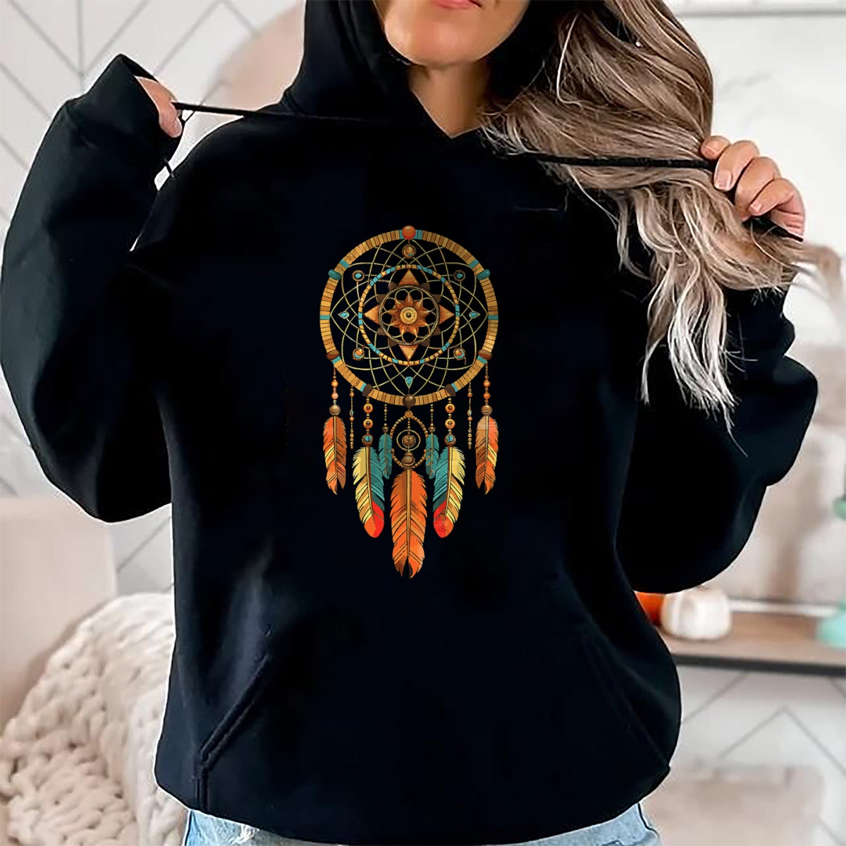 Native American T-Shirts, Vintage Native American Unisex T-Shirt/Hoodie/Sweatshirt HLT00 - Dream Catcher Native American Tribal T-Shirt (1)