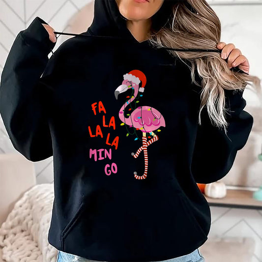 Fa La La Mingo Flamingo Christmas Tropical Xmas Tree Lights T-Shirt - Christmas Unisex T-Shirt/Hoodie/Sweatshirt - HNDS00