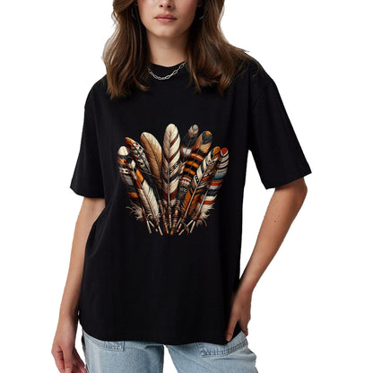 Native American T-Shirts, Vintage Native American Unisex T-Shirt/Hoodie/Sweatshirt HLT00 - Southwest Native American Indian Tribal Art Colorful Feather T-Shirt (1)