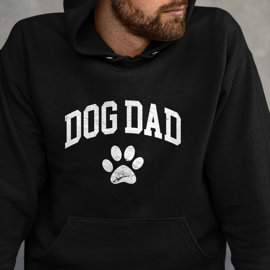 Gift for Dad Shirt, Funny Dad Unisex T-Shirt/Hoodie/Sweatshirt HLT00 – Dog Dad - Distressed Design Style - Funny Dog Paw - Classic T-Shirt