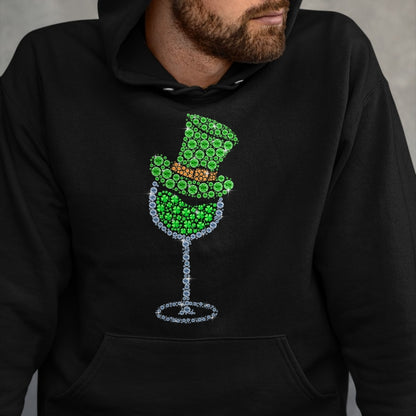 Patrick Day Shirts for Family, Funny Patrick Day shirts, st patrick's day Unisex T-Shirt/Hoodie/Sweatshirt HLT00 - Wine Glasses Clover Leprechaun Irish Shamrock St Patrick Day T-Shirt