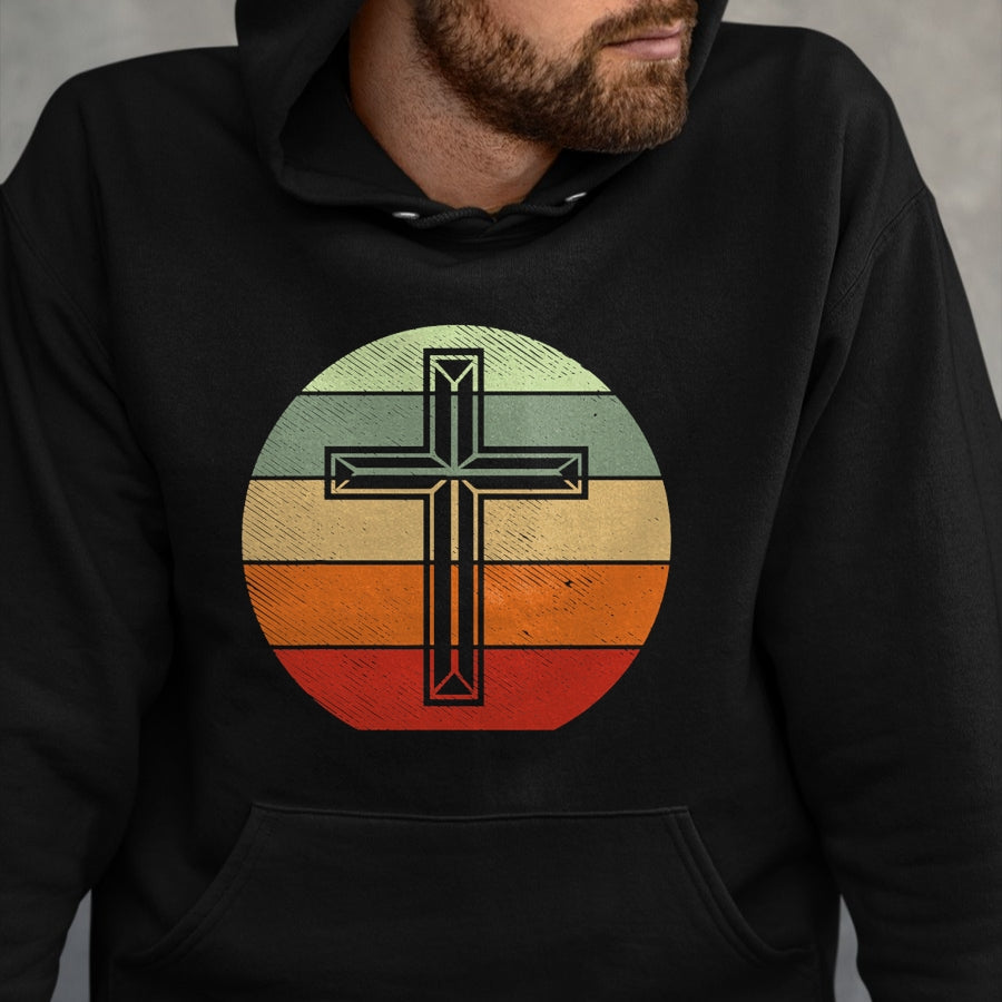 Christian Tee, Christian Faith Unisex T-Shirt/Hoodie/Sweatshirt HLT00 - Jesus Retro Cross Christ God Faith Religious Christian Gift T-Shirt