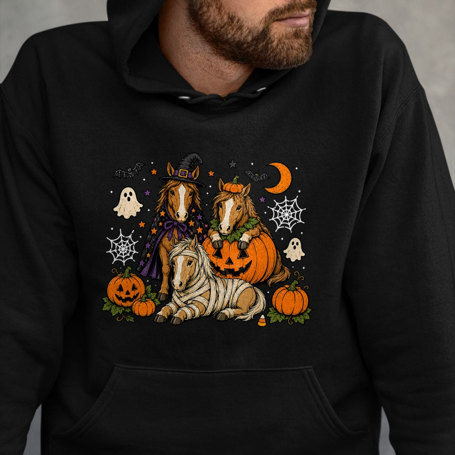 Best Horse Lover Shirt , Funny Horse UnisexT-Shirt/Hoodie/Sweatshirt HLT00 - Stripes Horse Halloween Funny Spooky Season Boo Horse Lover T-Shirt