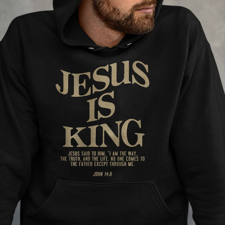 Christian Tee, Christian Faith Unisex T-Shirt/Hoodie/Sweatshirt HLT00 - Jesus Is King Jesus John 146 Costume Christian (On Back) T-Shirt (1)
