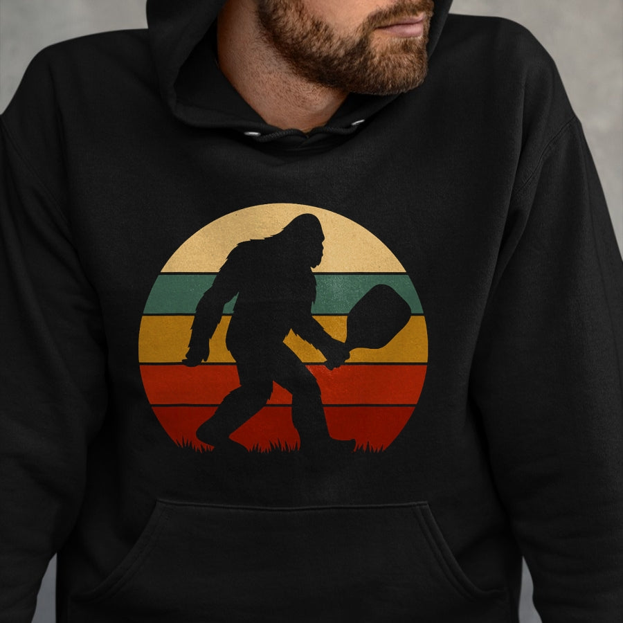 Funny Pickleball Shirt, Pickleball Lover Unisex T-Shirt/Hoodie/Sweatshirt HLT00 - Pickleball Bigfoot Retro Lovers Players Tee Men Women T-Shirt