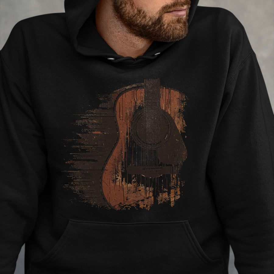 Guitar Lover Shirt, Funny Guitar UnisexT-Shirt/Hoodie/Sweatshirt HLT00 - Musician Guitarist Distressed Acoustic Guitar T-Shirt, Unisex-Adults, Blue, Small, Short Sleeve