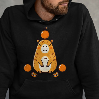 Cute Capybara Shirt, Funny Capybara Unisex T-Shirt/Hoodie/Sweatshirt HLT00 - Kawaii Capybara Orange Long Sleeve T-Shirt (1)