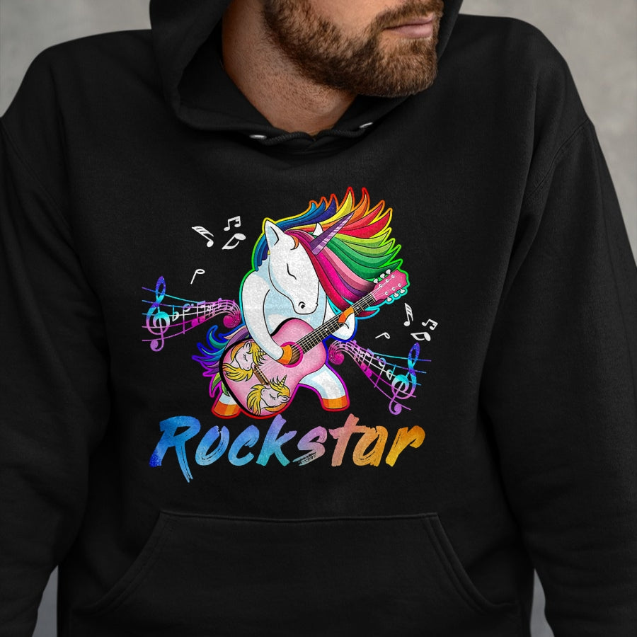 Guitar Lover Shirt, Funny Guitar UnisexT-Shirt/Hoodie/Sweatshirt HLT00 - Unicorn Rock Star Guitar Rockin_ Music Singer T-Shirt