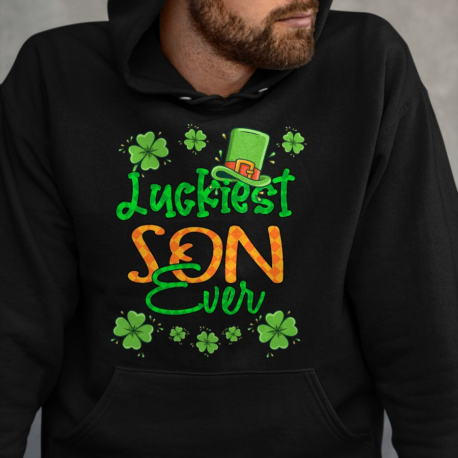 Patrick Day Shirts for Family, Funny Patrick Day shirts, st patrick's day Unisex T-Shirt/Hoodie/Sweatshirt HLT00 - Boy St Patrick Day Luckiest Son Ever St Patricks Day T-Shirt