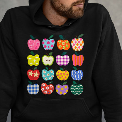 Best Teacher Shirt, Funny Teacher UnisexT-Shirt/Hoodie/Sweatshirt HLT00 - Cute Art Apples Back to School Teacher Student Funny Apple T-Shirt