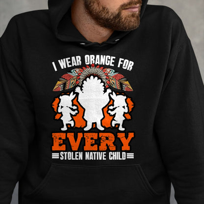 Native American T-Shirts, Vintage Native American Unisex T-Shirt/Hoodie/Sweatshirt HLT00 - Indian Pride Native American Wear Orange For Native Child