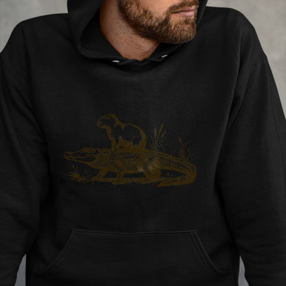 Cute Capybara Shirt, Funny Capybara Unisex T-Shirt/Hoodie/Sweatshirt HLT00 - Funny Capybara Riding an Alligator Men Women Capybara T-Shirt