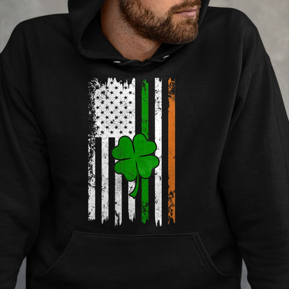 Patrick Day Shirts for Family, Funny Patrick Day shirts, st patrick's day Unisex T-Shirt/Hoodie/Sweatshirt HLT00 - St Patrick Day Irish American Flag Retro Saint Patricks Day T-Shirt