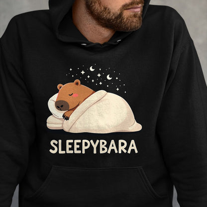 Cute Capybara Shirt, Funny Capybara Unisex T-Shirt/Hoodie/Sweatshirt HLT00 - Capybara Sleep Pajamas Sleepybara T-Shirt