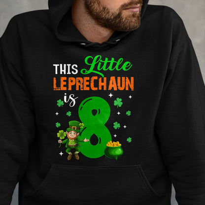 Patrick Day Shirts for Family, Funny Patrick Day shirts, st patrick's day Unisex T-Shirt/Hoodie/Sweatshirt HLT00 - This Leprechaun Is 8 Year Old Birthday Lucky St Patrick Day T-Shirt