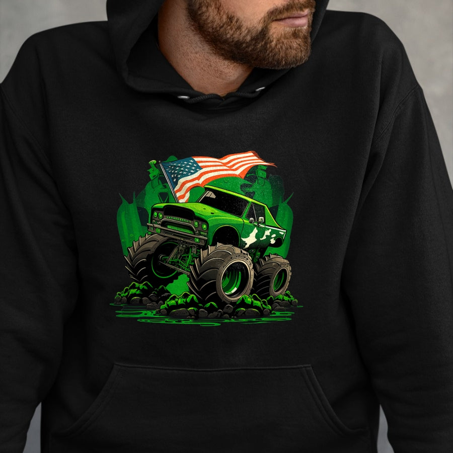 Patrick Day Shirts for Family, Funny Patrick Day shirts, st patrick's day Unisex T-Shirt/Hoodie/Sweatshirt HLT00 - Funny Leprechaun Monster Truck Shamrock St Patrick Day Boys T-Shirt